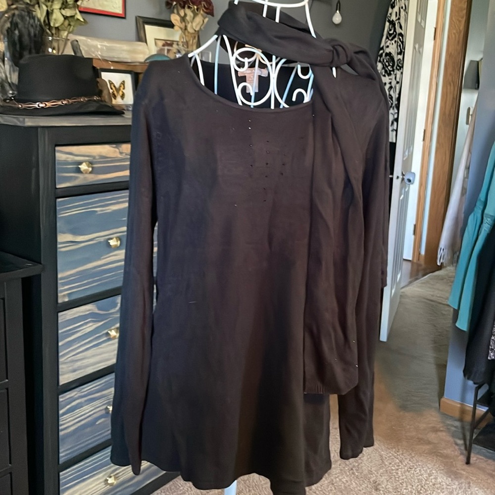 Black sweater with black rhinestones NWT